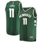 Camiseta Brook Lopez 11 Milwaukee Bucks Icon Edition Verde Hombre